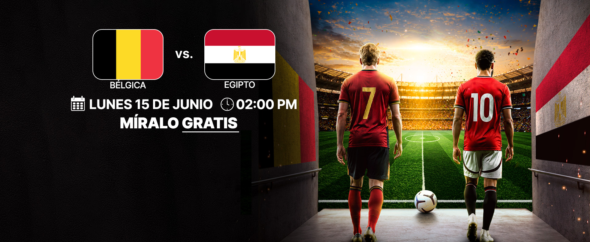 Belgica vs Egipto - Smart TV/Web